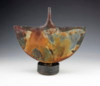 John bedding copper glazed half-moon pot